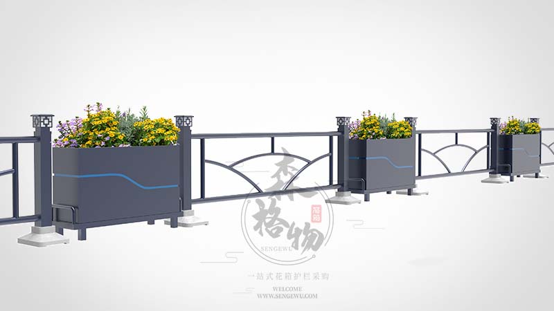 不锈钢灯光花箱护栏