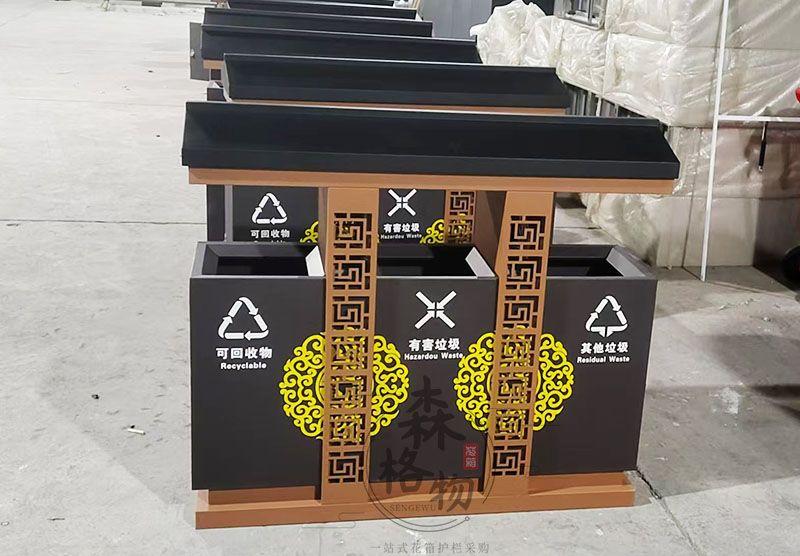 河北花箱案例：雕刻艺术垃圾箱